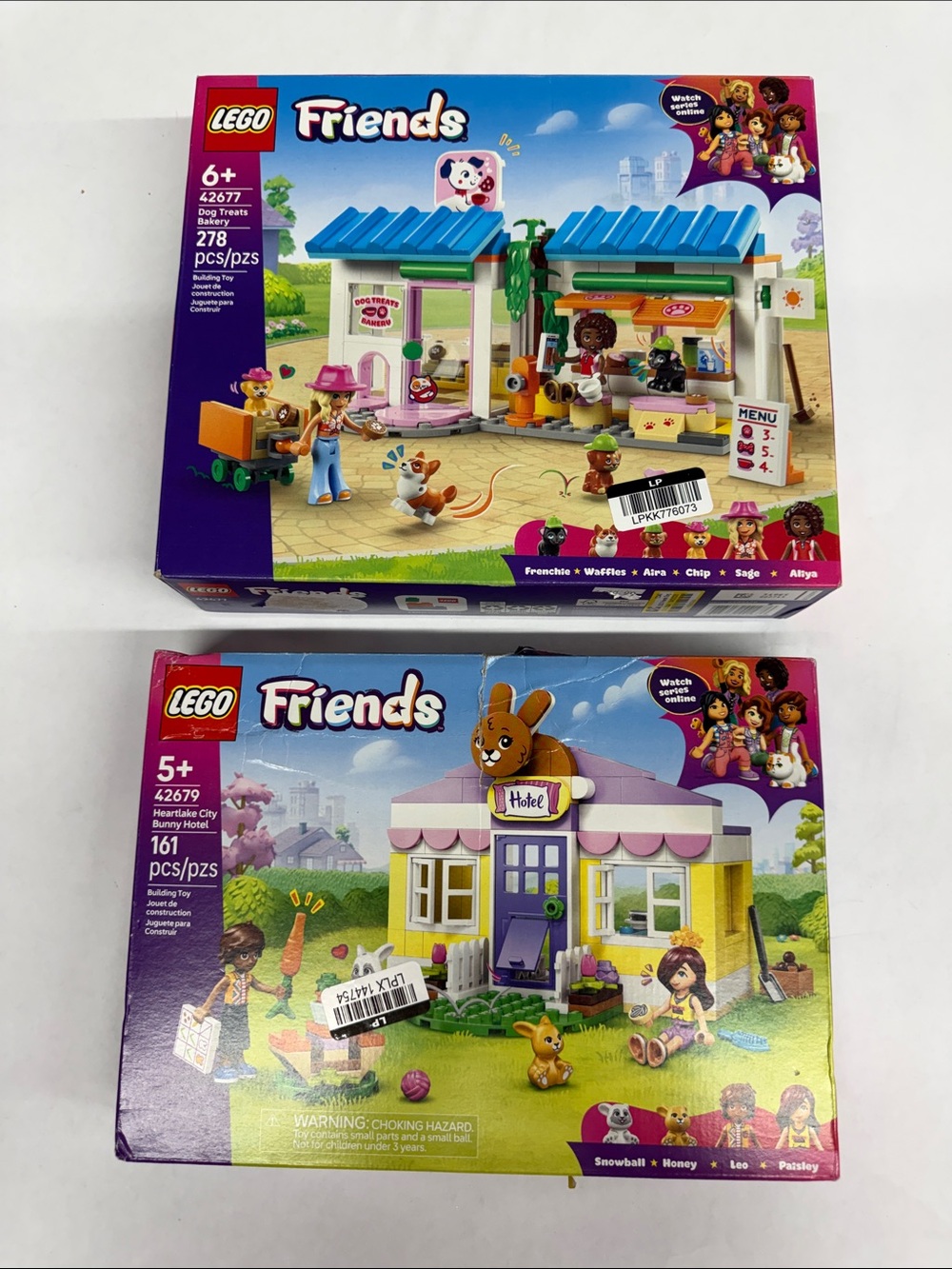 Lego Friends Set of 2 Bunny Hotel Dog Treats Bakery NEW
